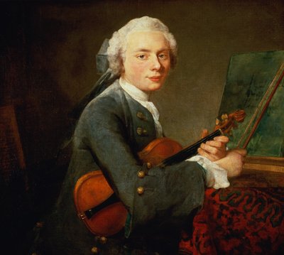 Young Man with a Violin, or Portrait of Charles Theodose Godefroy c.1738 by Jean Baptiste Simeon Chardin